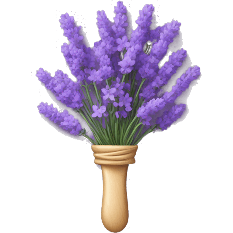 Spoon surrounded with lavender flowers emoji