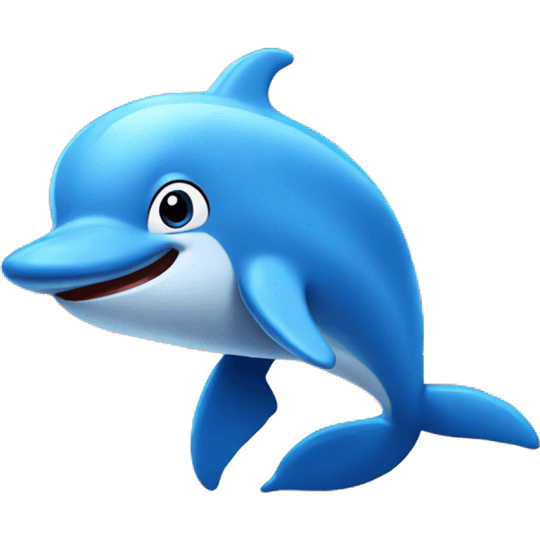 A blue dolphin walking around in a circus emoji