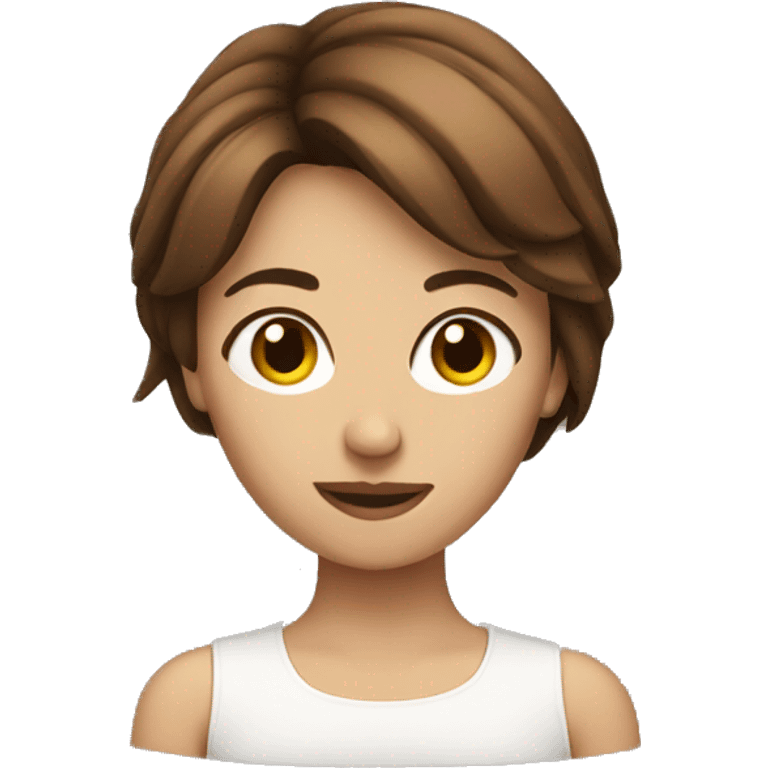 Very short brown hair woman emoji