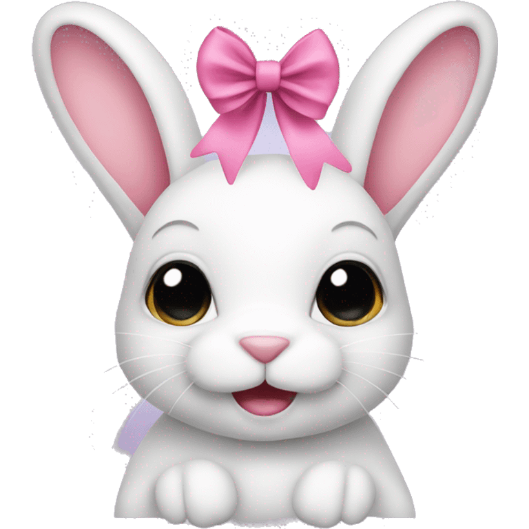 Bunny with a pink bow  emoji