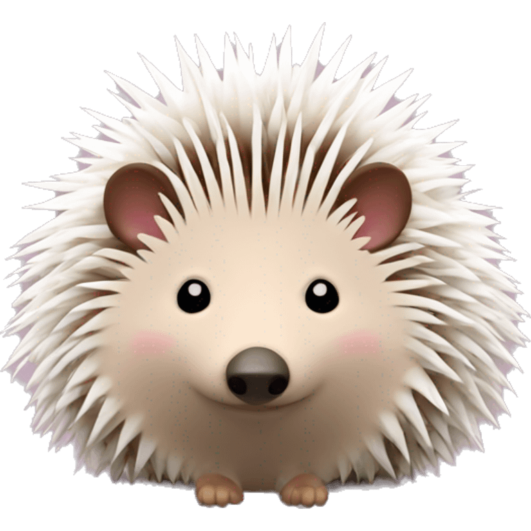 Hedgehog white brown quills one pink ear one brown ear different colored ears  emoji