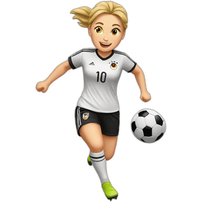 German female soccer player jumping emoji