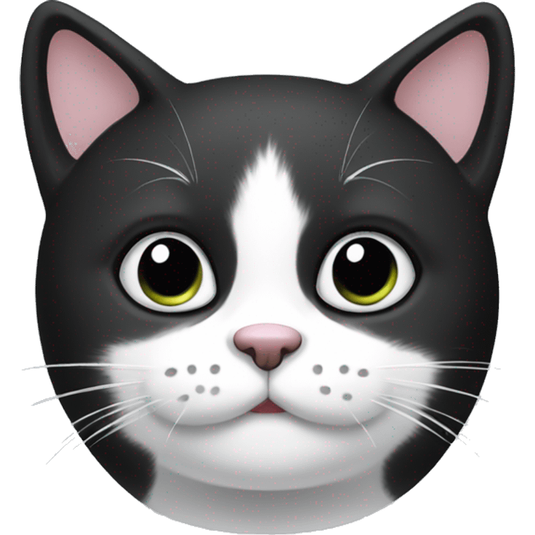 black and white cute cat emoji