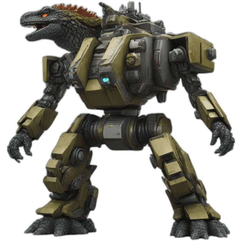 Godzilla mech with artillerie canon emoji