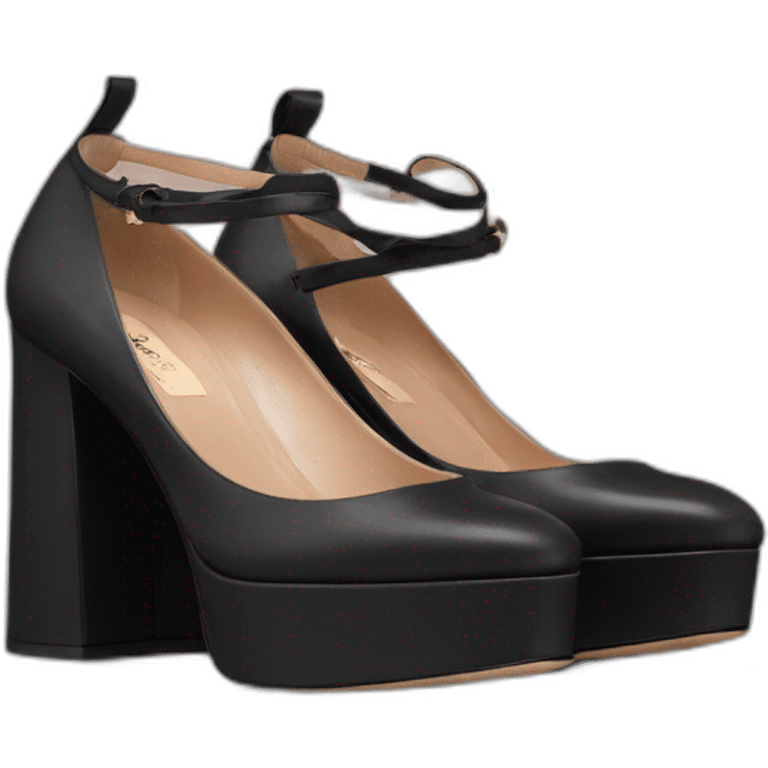 Black VALENTINO Tan-go PLATFORM PUMP emoji