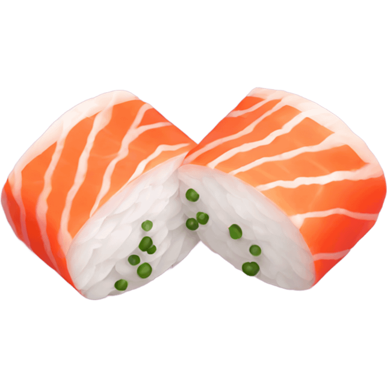 Two pieces of sashimi hugging each other  emoji