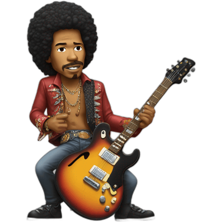 Jimmy Hendrix playing rock guitar emoji