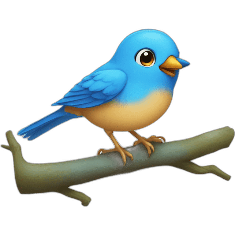 cute blue bird makes party emoji