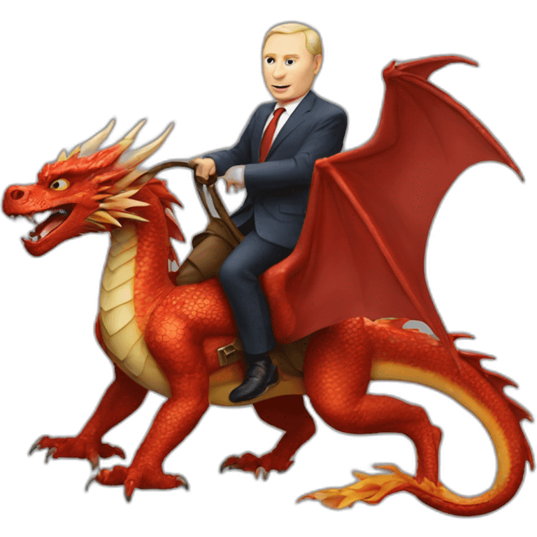 Vladimir Poutine riding a dragon emoji