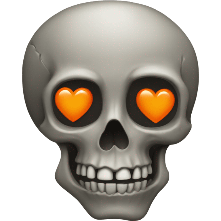 skull with orange heart emoji