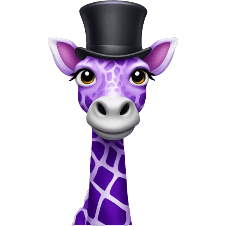 Purple giraffe with a top hat  emoji