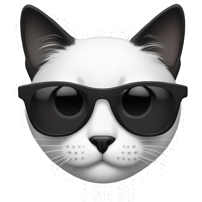 black and white cat with sunglasses emoji