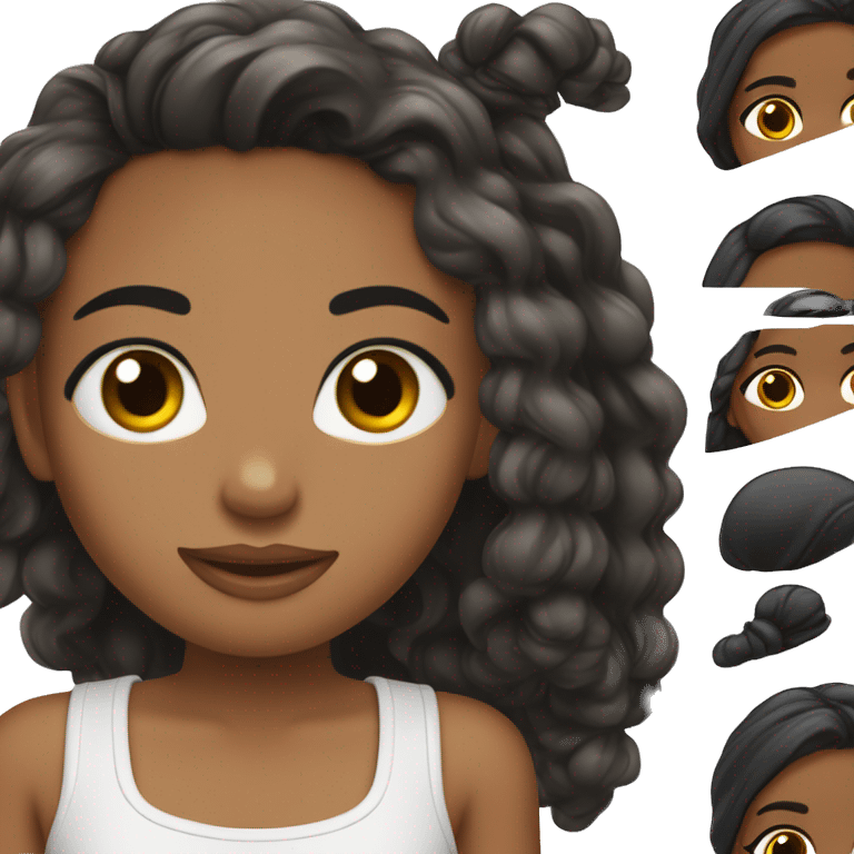 Cabello negro, piel blanca, ojos marrones, cabello liso  emoji