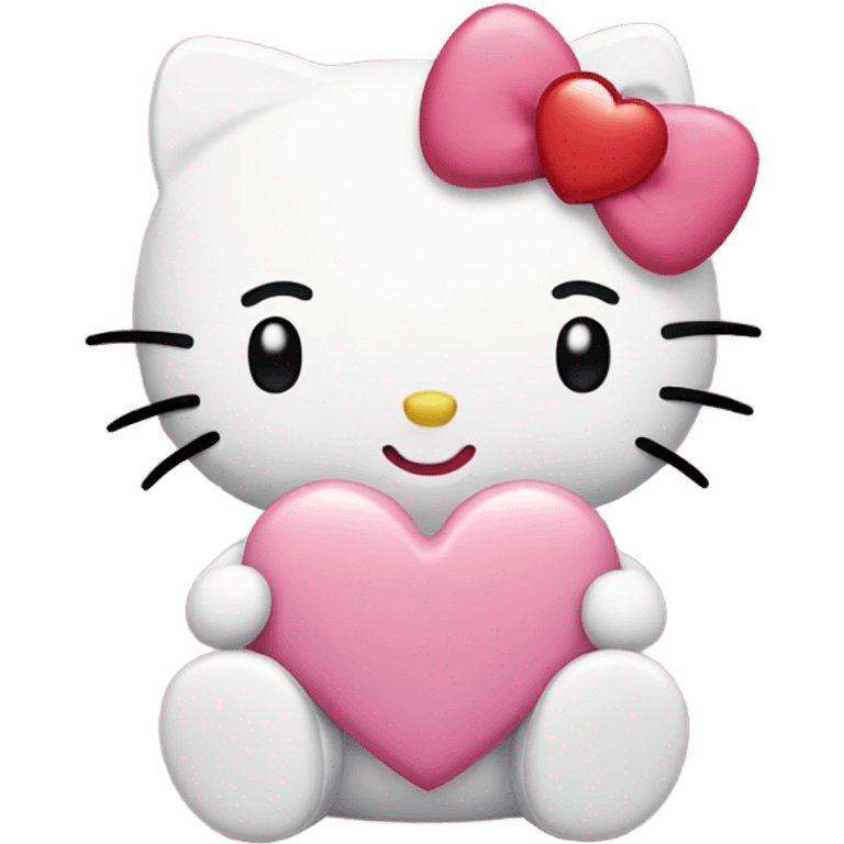 hello kitty with heart emoji