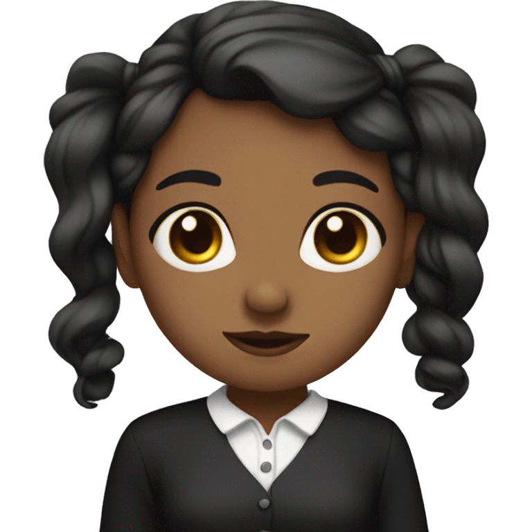 black bow on light black girl emoji