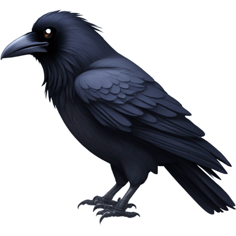 Mean raven covered in snow emoji