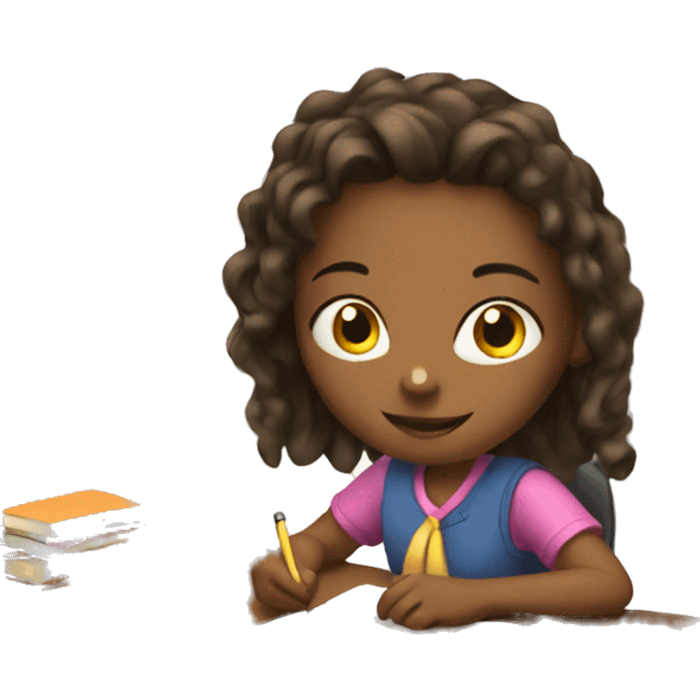 Girl doing homework emoji