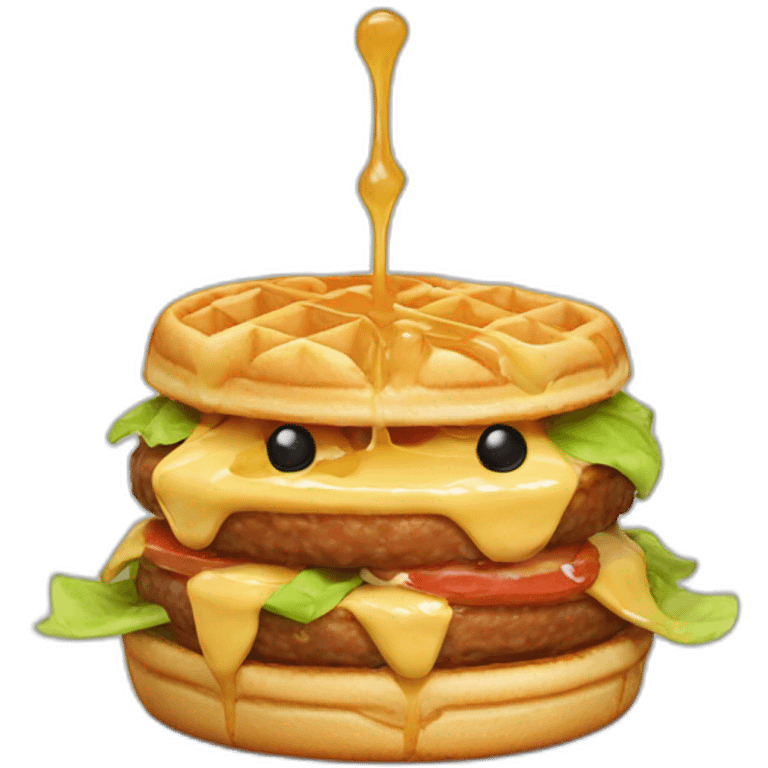 waffle burger emoji