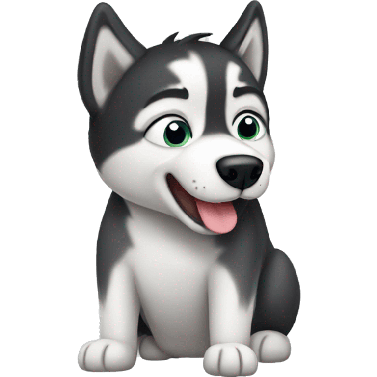 Husky pooping emoji