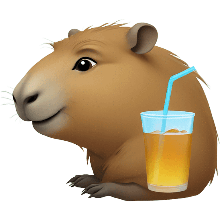 capybara with a drink emoji