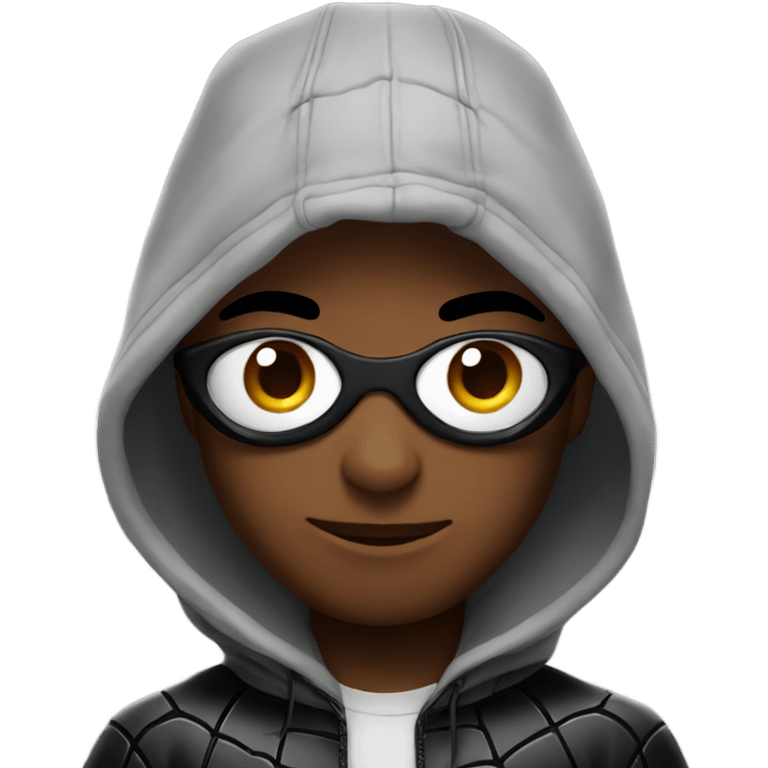 Black Spider-Man with hoodie emoji