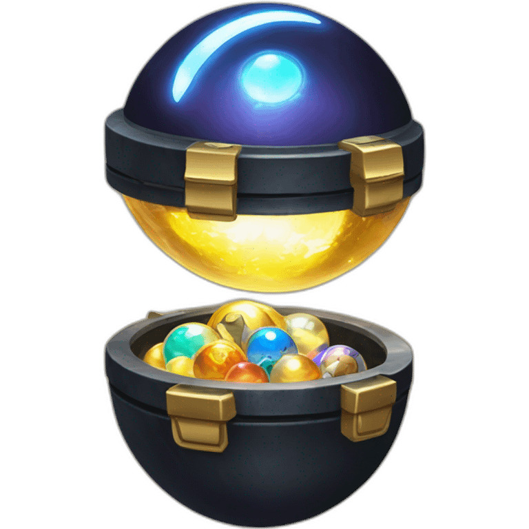 Pokemon Game LootCase Color Obsidian Rich Treasure Legendary Epic Pokeballs and Pokemons Inside this have Shiny Glow emoji