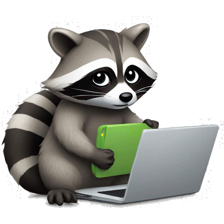 raccoon with a laptop emoji