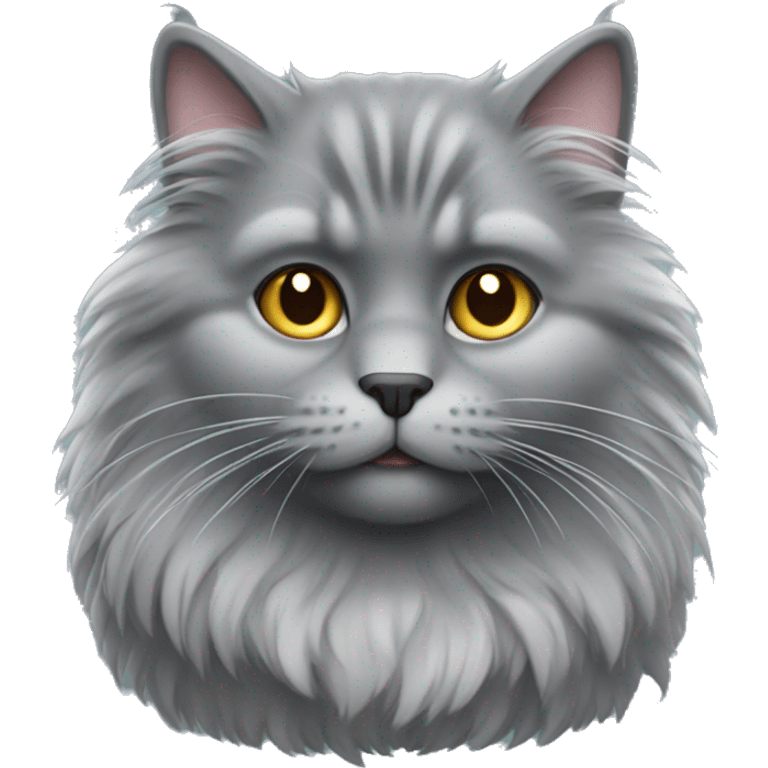 fluffy gray cat  emoji