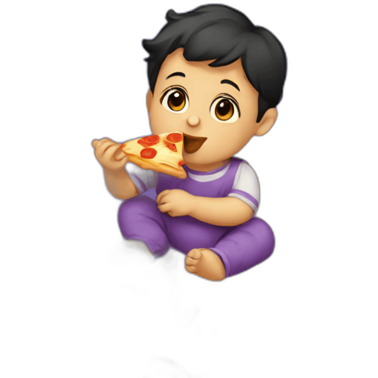 Baby eating pizza emoji