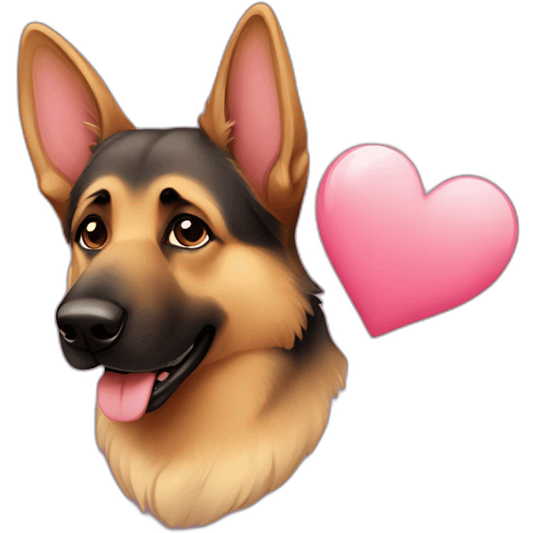 German shepherd in love emoji