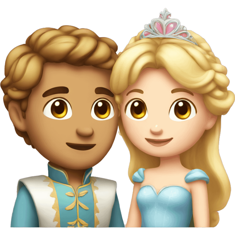 little cute couple princess in love emoji