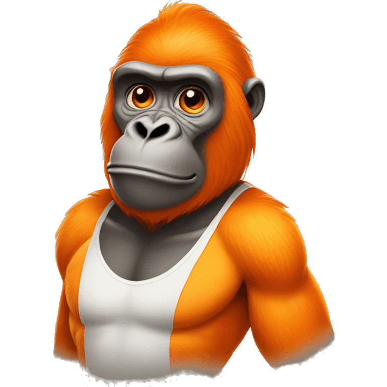 Orange gorilla wearing tank top emoji