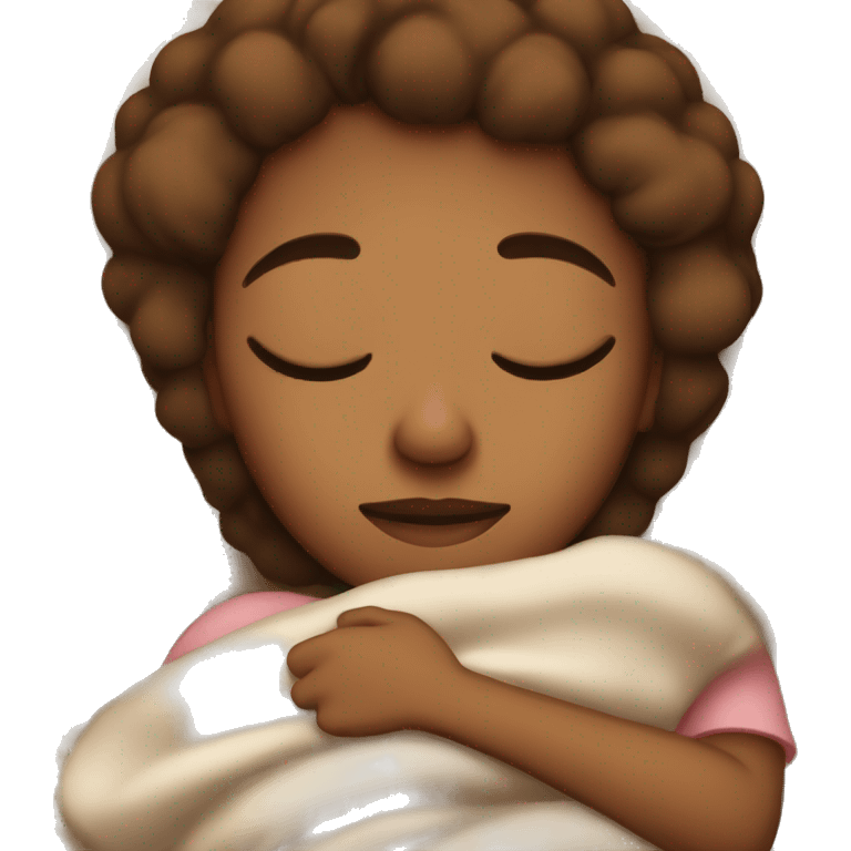 brown cozy girl sleeping  emoji