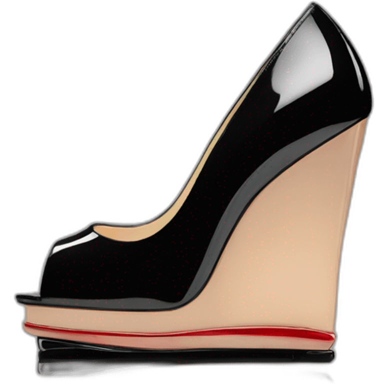 WEDGE LOUBOUTIN black PATENT emoji