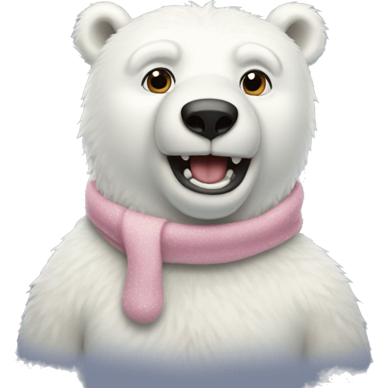 Christmas pastel polar bear emoji