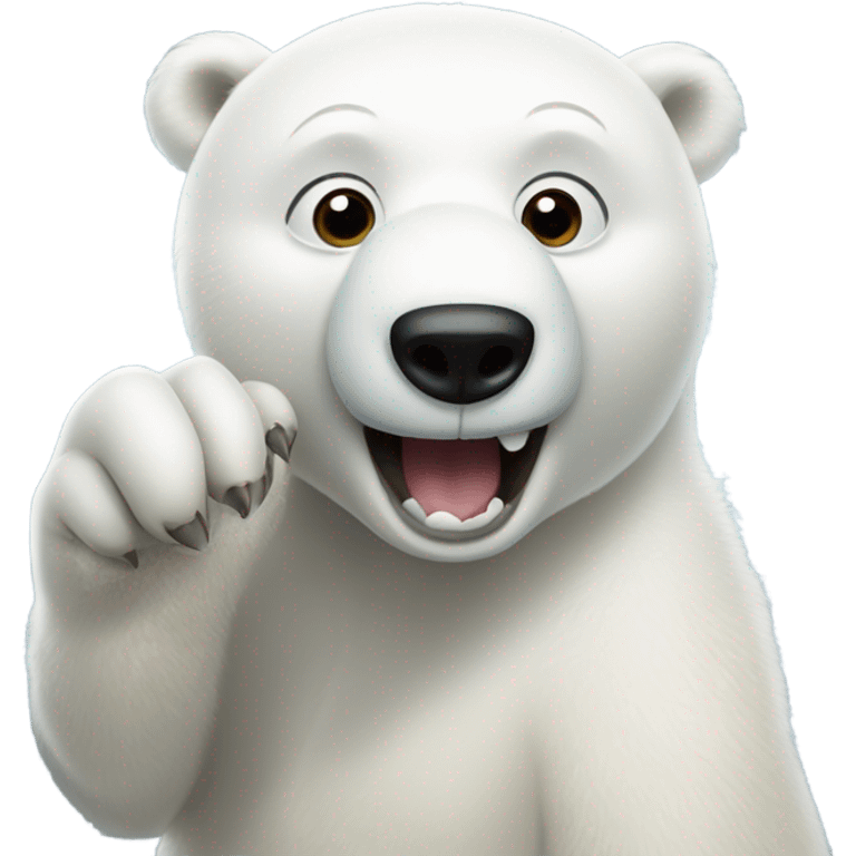 Polar bear eating boogers emoji