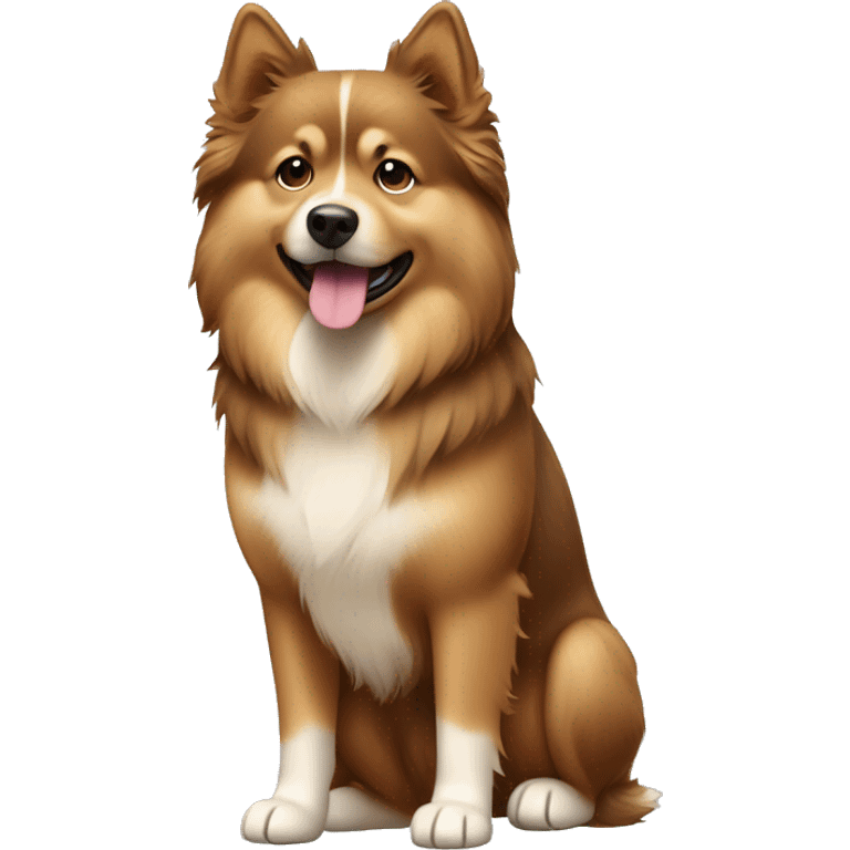 Finnish Lapphund Brown and light brown standing up emoji