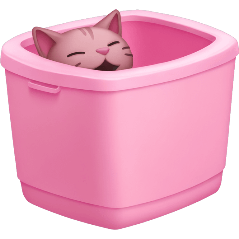 Pink Cat litter box emoji