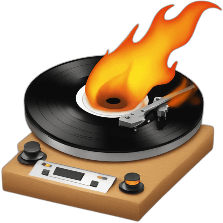 vinyl record on fire emoji