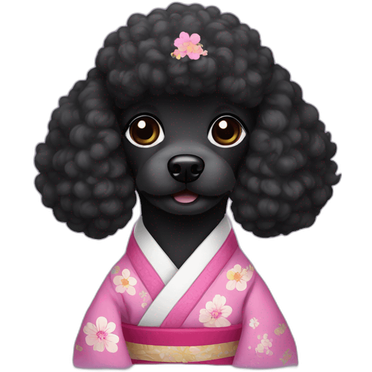 Black Poodle wearing hanbok emoji