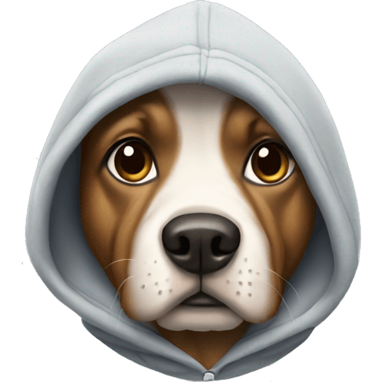 Dog wearing a hoodie emoji