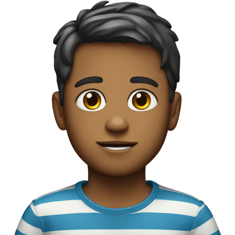 striped shirt portrait of boy emoji