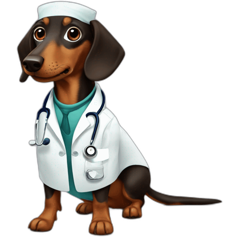 doctor Dachshund brown emoji