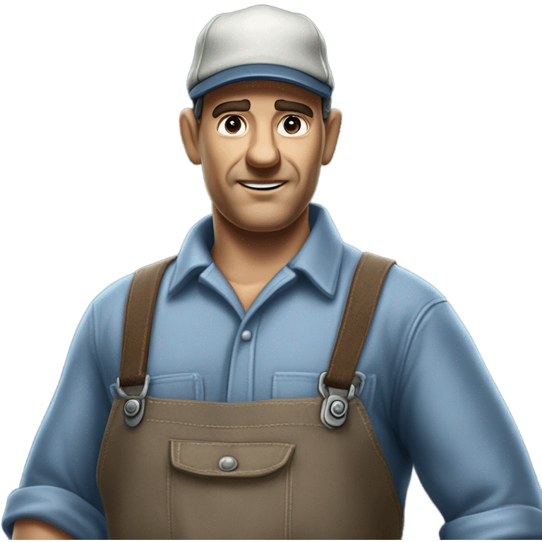 photorealistic blue collar worker 1950s emoji