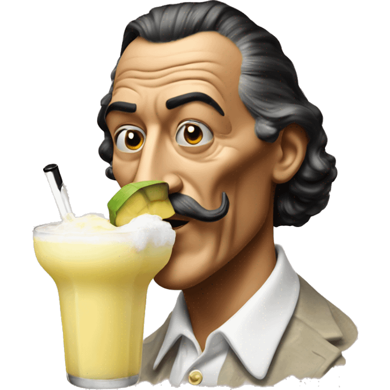 Dali drinking pina colada emoji