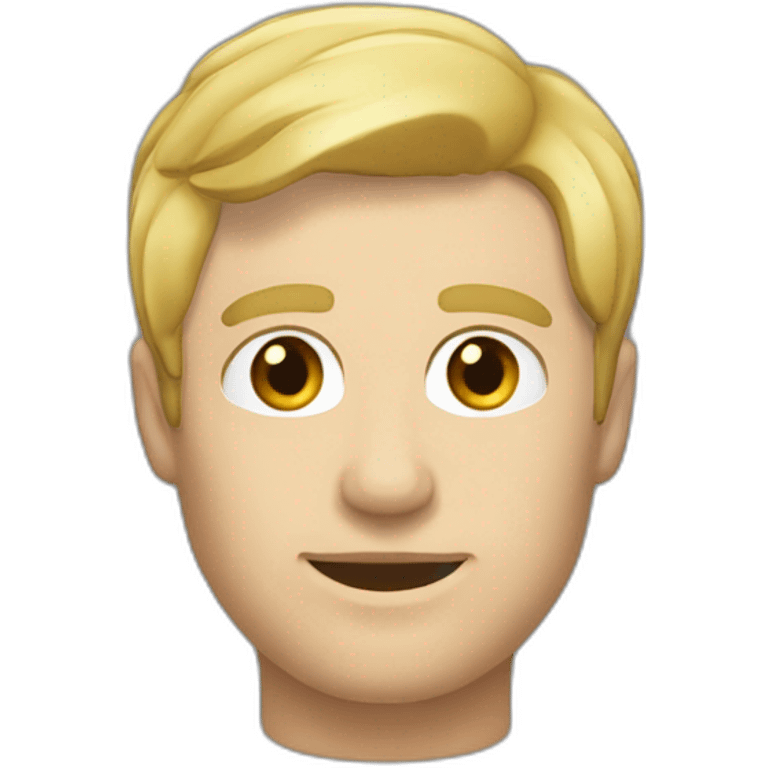 Homme cheveux blond avec un coupé anglaise en costard grisâtre emoji