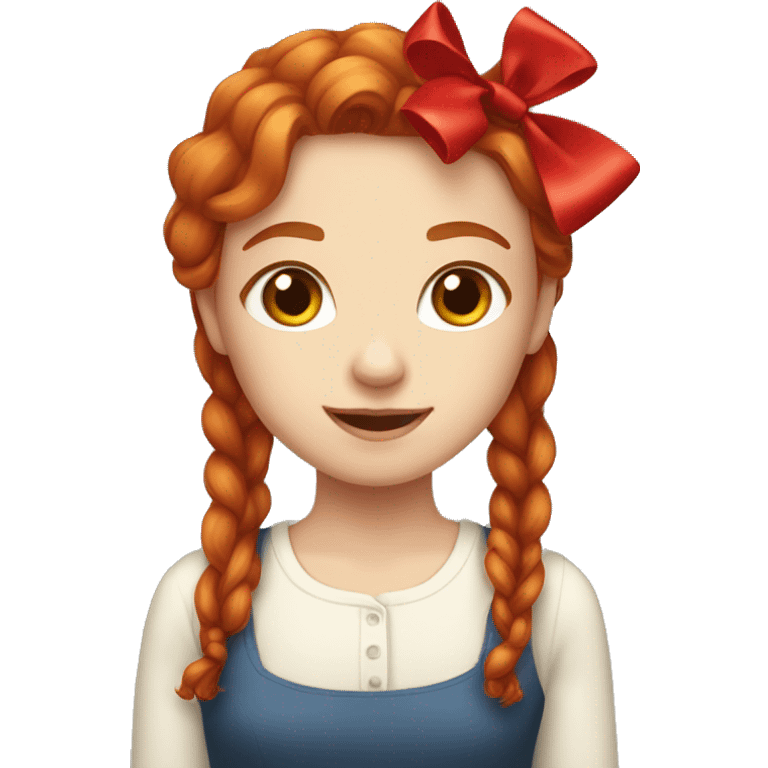 A redhead girl with a red bow in her hair emoji