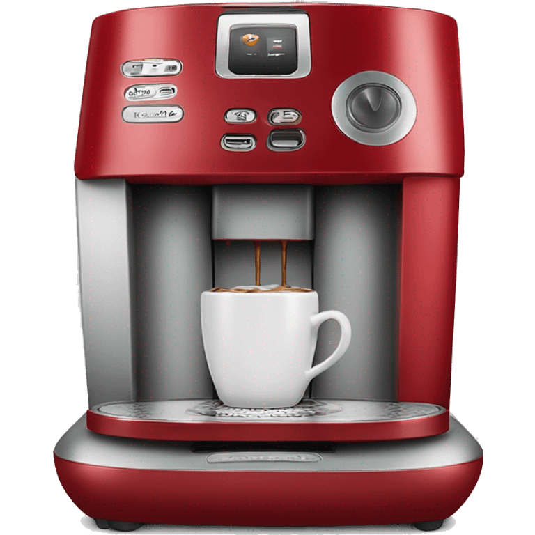 Realistic candy apple red keurig coffee machine emoji