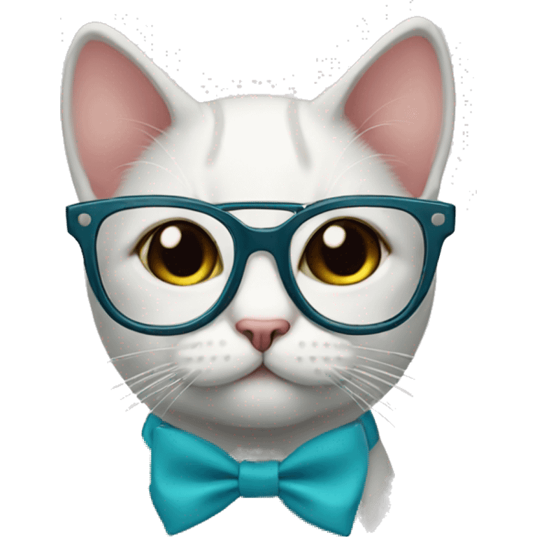 cat with glasses and a bow emoji