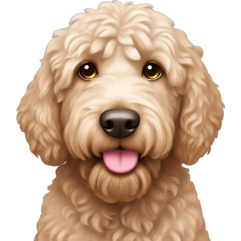 Labradoodle with very pink nose emoji